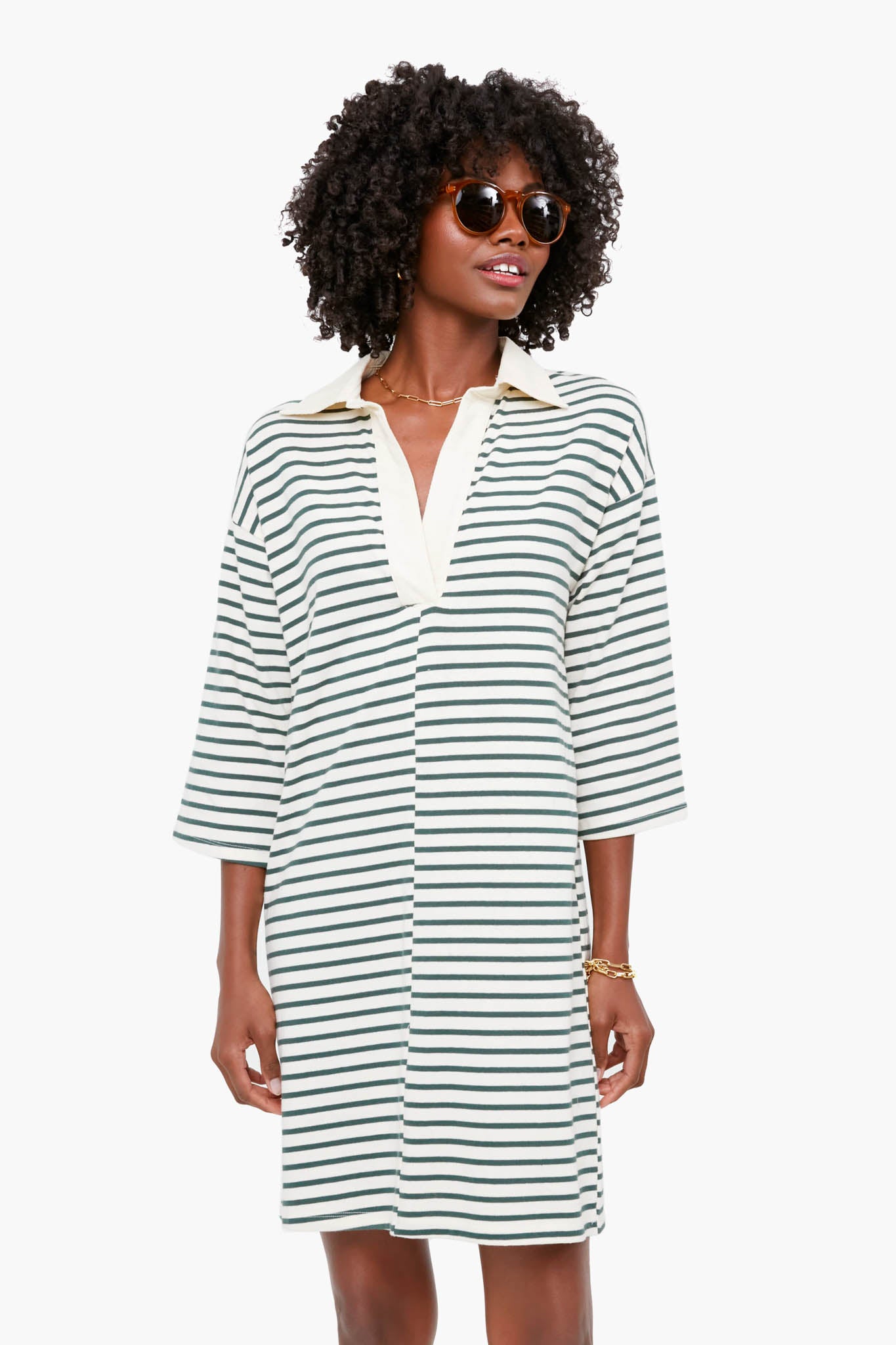 Green Stripe Ashton Knit Polo Dress Tuckernuck