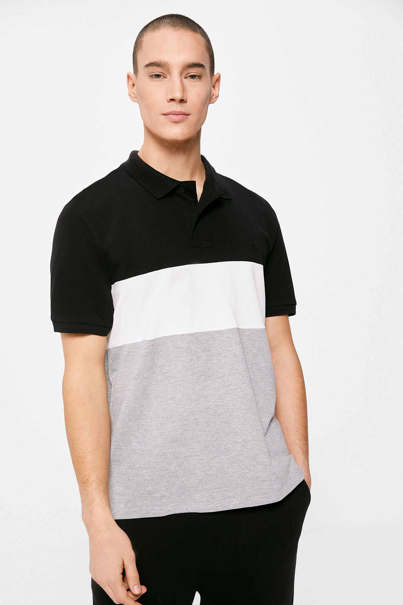 Springfield |Black Colourblock Polo Men Clothing – Springfield KSA