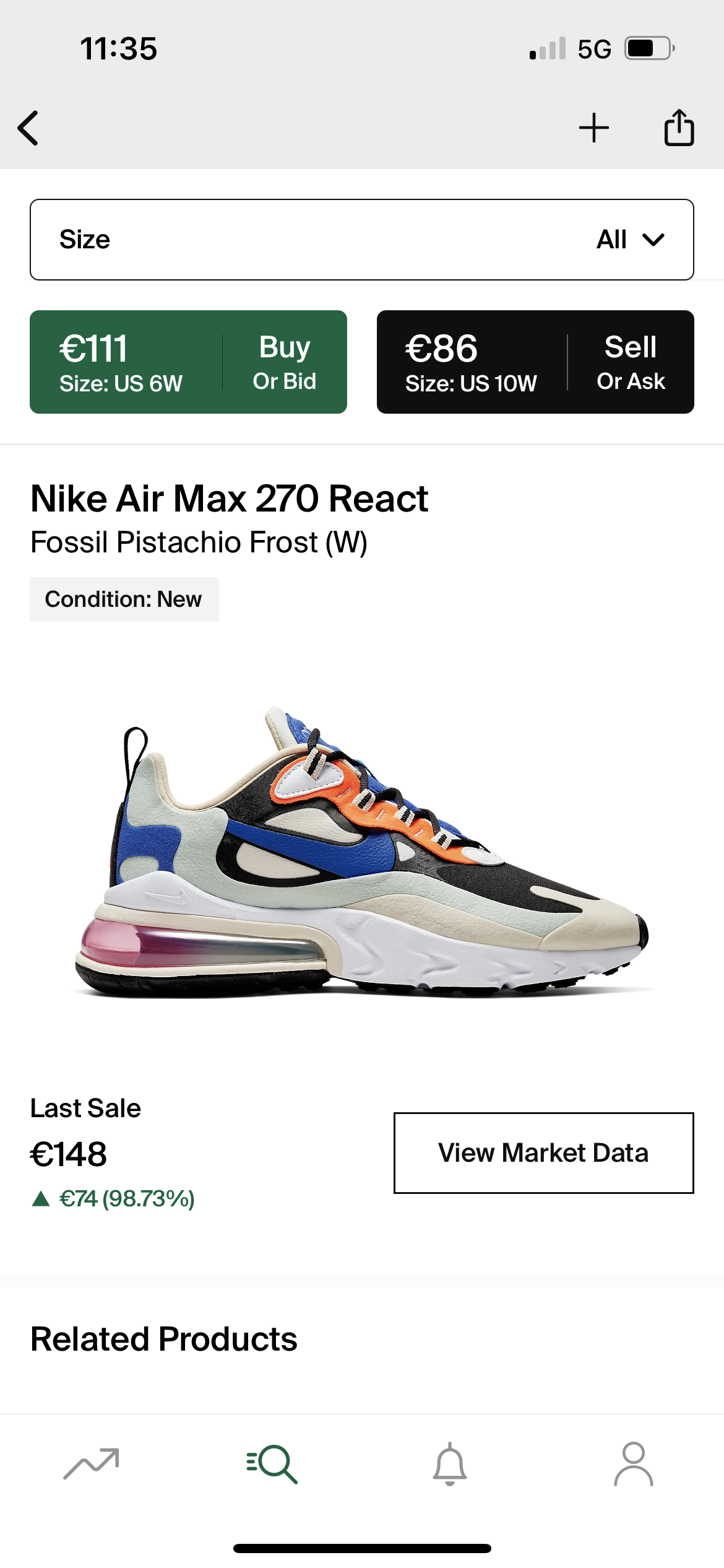 nike air max 270 react fossil ghost