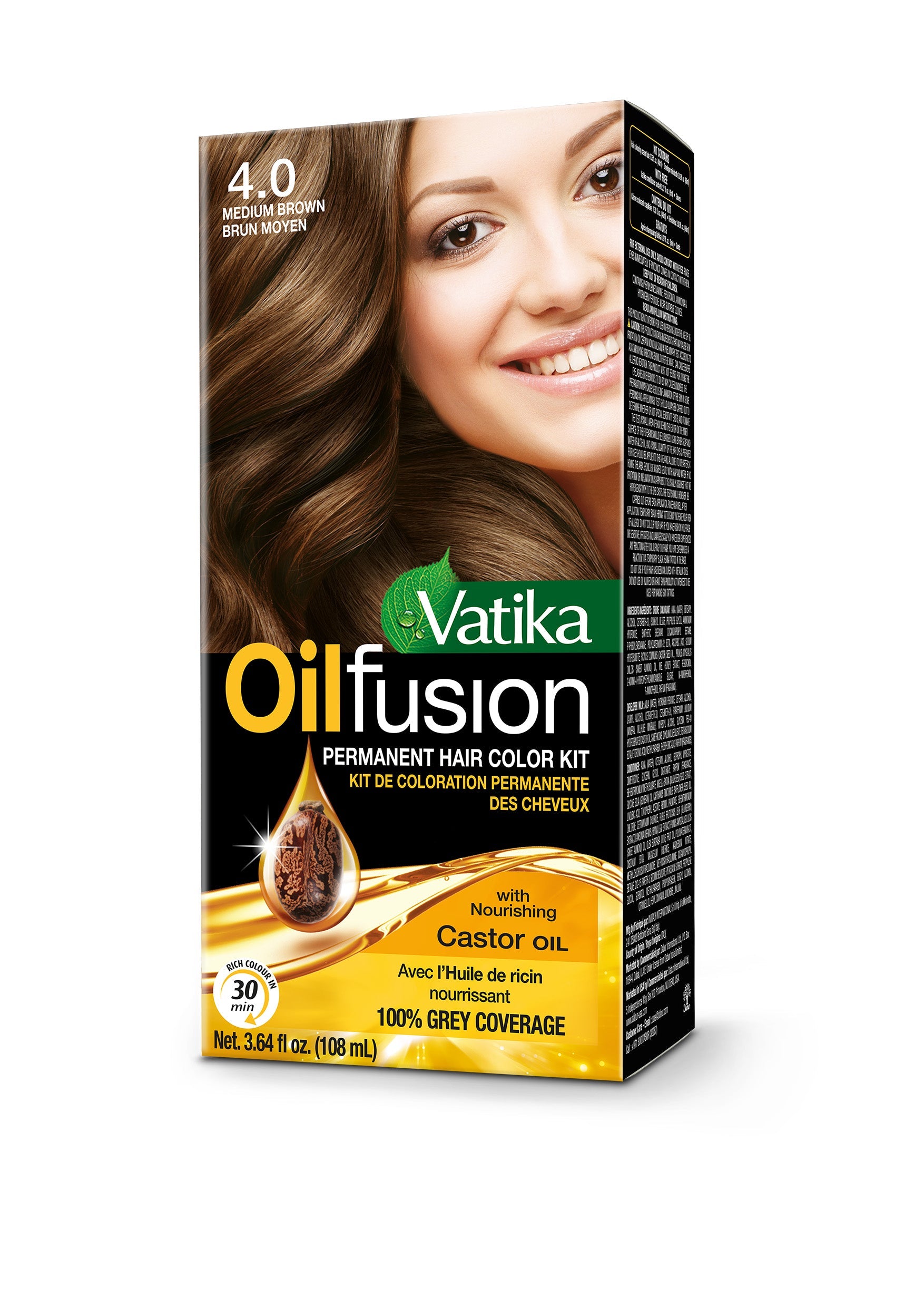 Vatika Oil Fusion Permanent Hair Color Kit (Medium Brown) – Dabur Americas