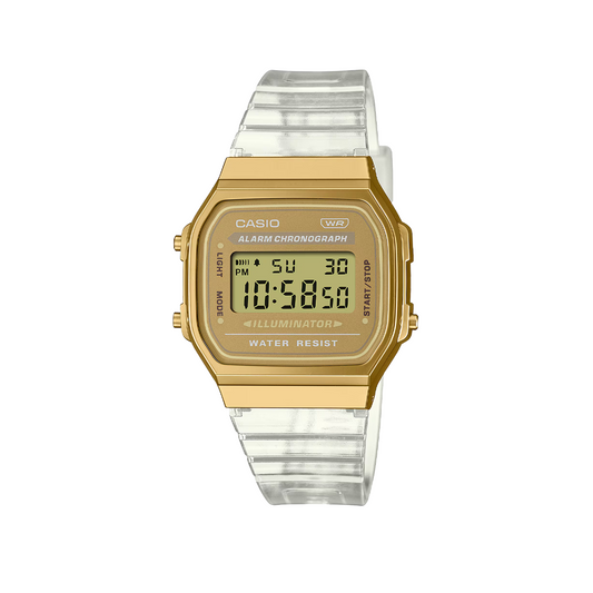 Casio A168XESG-9A (Transparent / Gold)  - Cheap Witzenberg Jordan Outlet