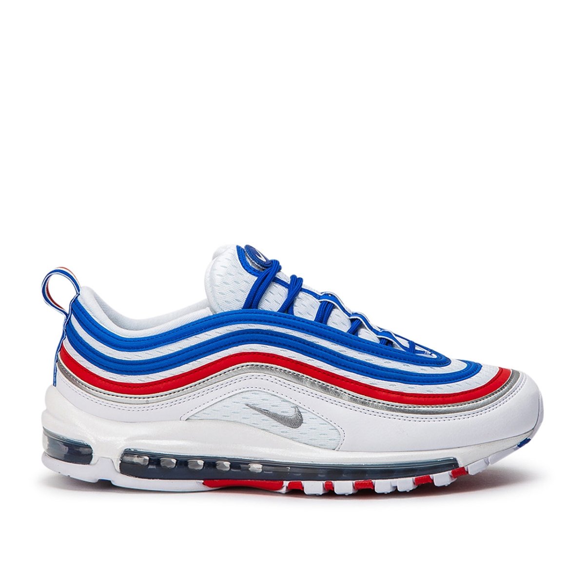 white blue and red air max 97