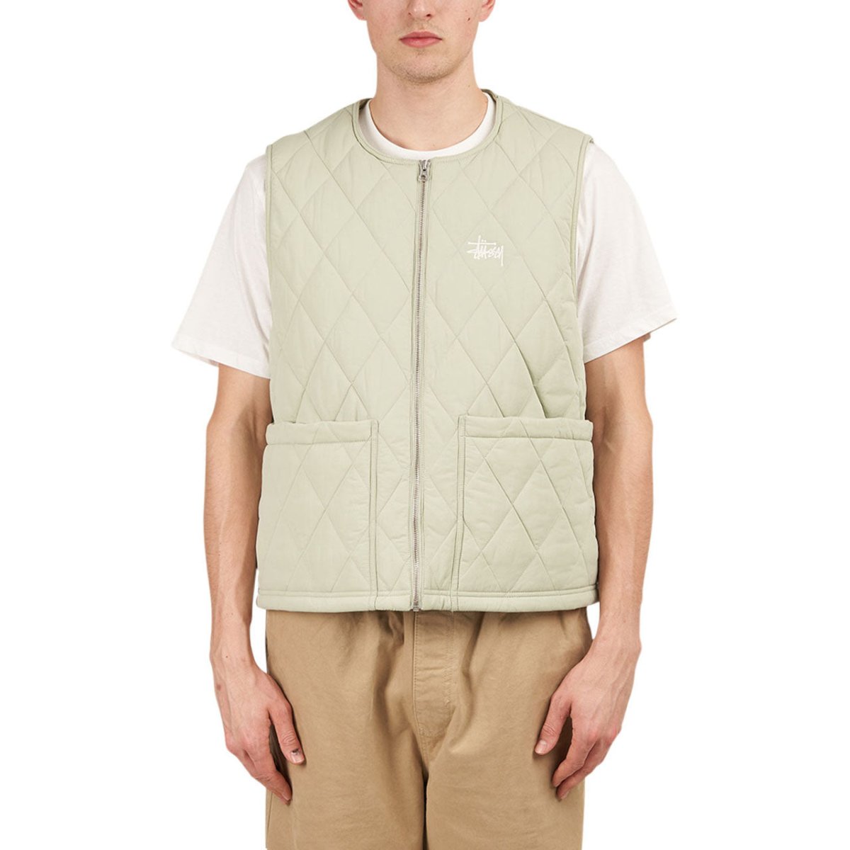 STUSSY DIAMOND QUILTED VEST S