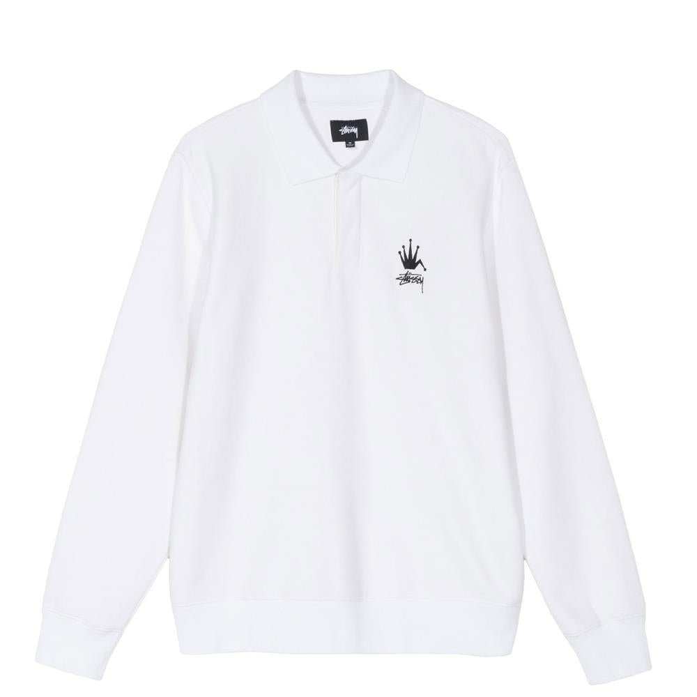 Stüssy Polo Fleece Sweatshirt (White)