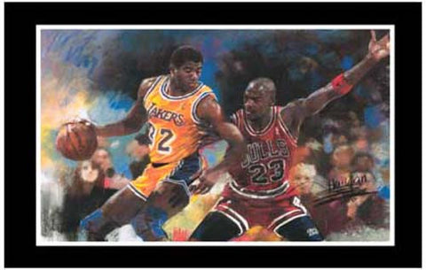 Magic Johnson Michael Jordan Poster