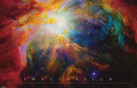 Imagination Inspiration Quote Nebula Space 24x36 Poster