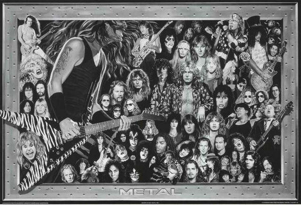 Gematigd vocaal snap History of Heavy Metal Bands Poster 24x36 – BananaRoad