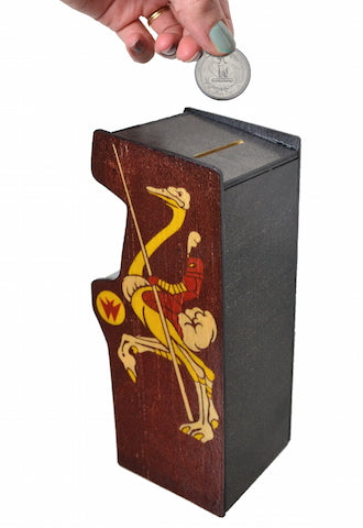 joust arcade game cabinet piggy bank coin