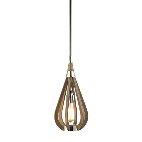 ELK Lighting 31554/1 Janette 1-Light Chestnut Pendant, Polished Nickel