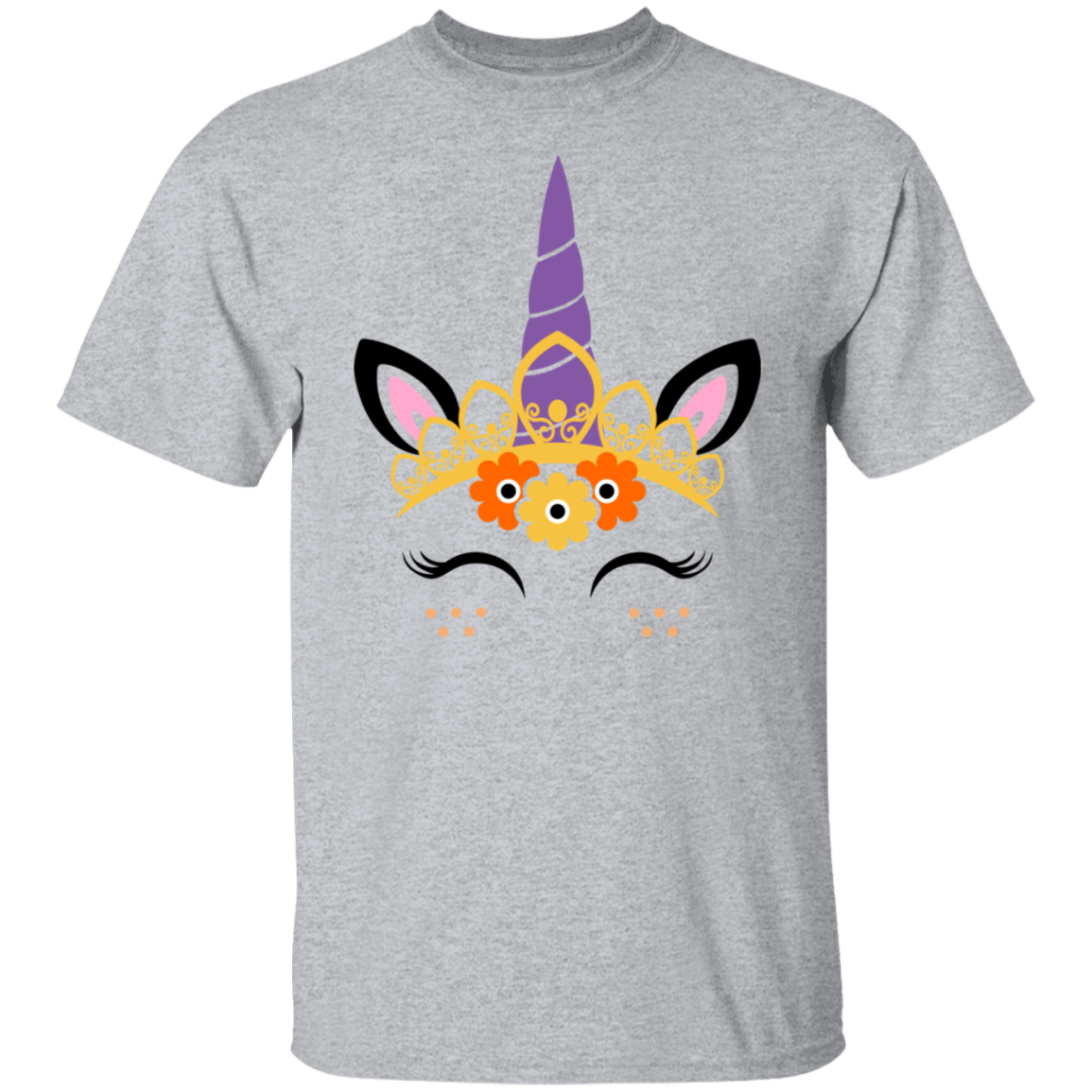 Unicorn Purple Horn with Crown Version 2 - Animals Tee Junk Drawer Tees