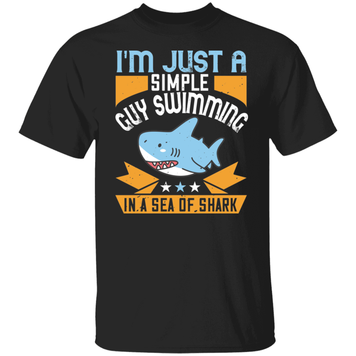 A Simple Guy Swimming In A Sea Of Shark- Animals Tee Junk Drawer Tees