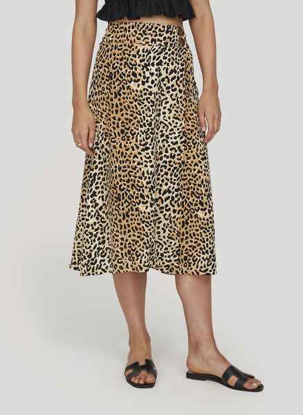 Valois Midi Skirt- Le Cinq Animal Print 