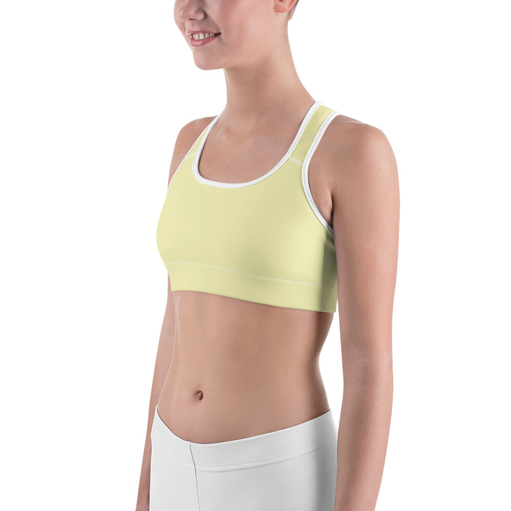 pastel yellow sports bra