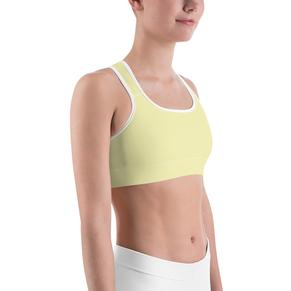 pastel yellow sports bra