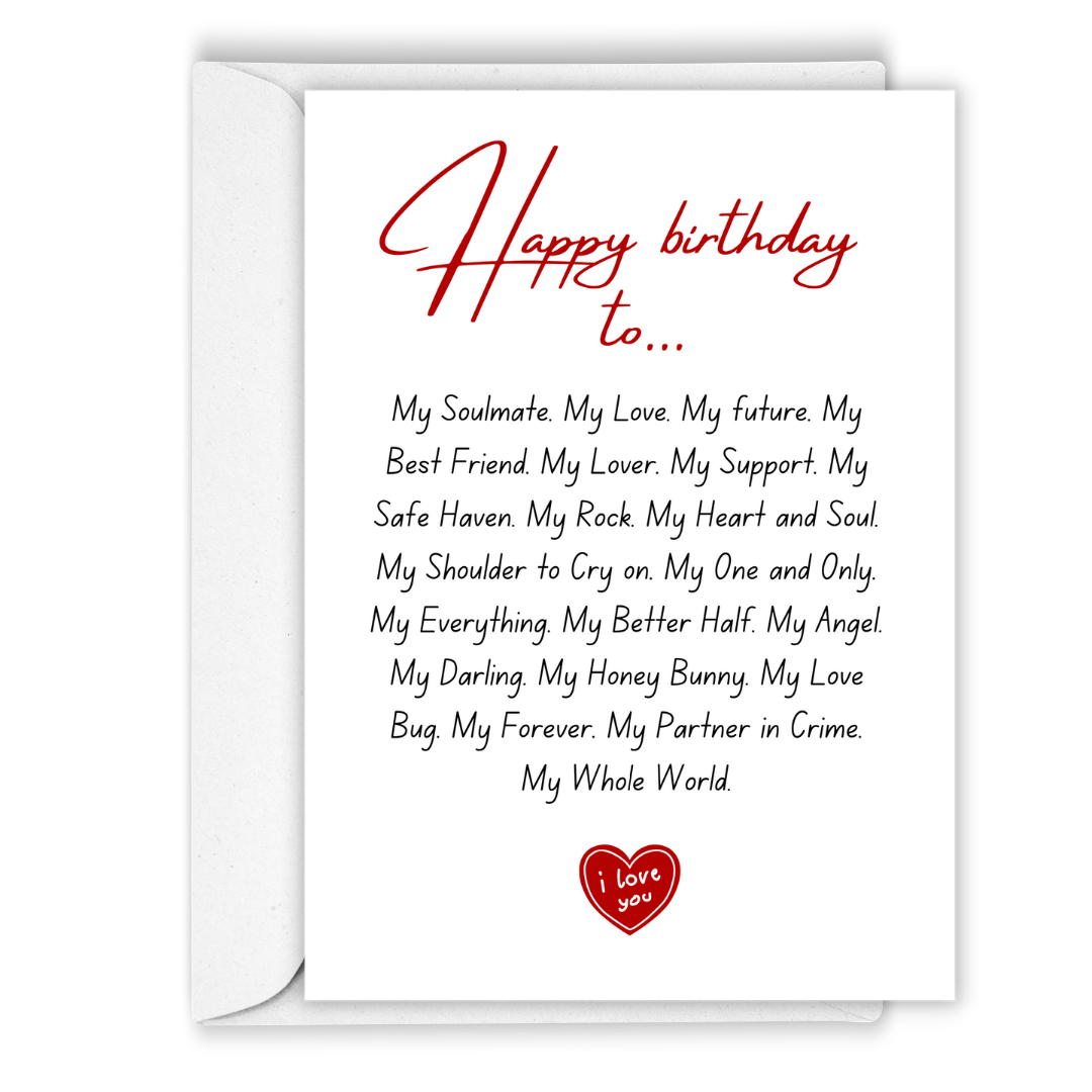 Happy Birthday Card - Girlfriend Birthday Card - Boyfriend ...