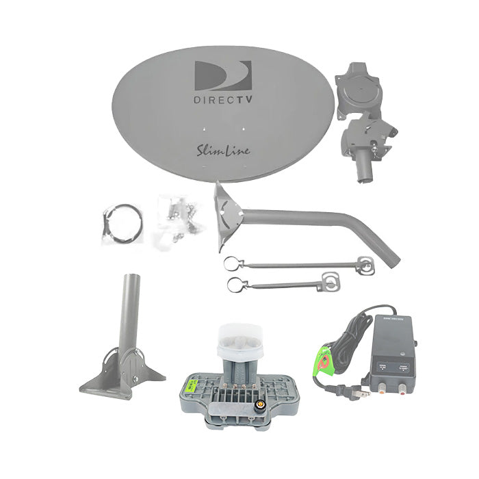 Directv Low Profile Antenna Kit:Slimline Single Pack | SWM LNB | Power Inserter | Low Profile Mount