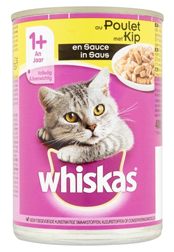 operator Doe een poging Voorbereiding Whiskas Blik Adult Brokjes In Saus Kip 400 GR (12 stuks) – Kattenhebbedingen
