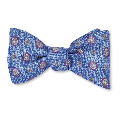 Blue Staunton Medallions Bow Tie by R. Hanauer