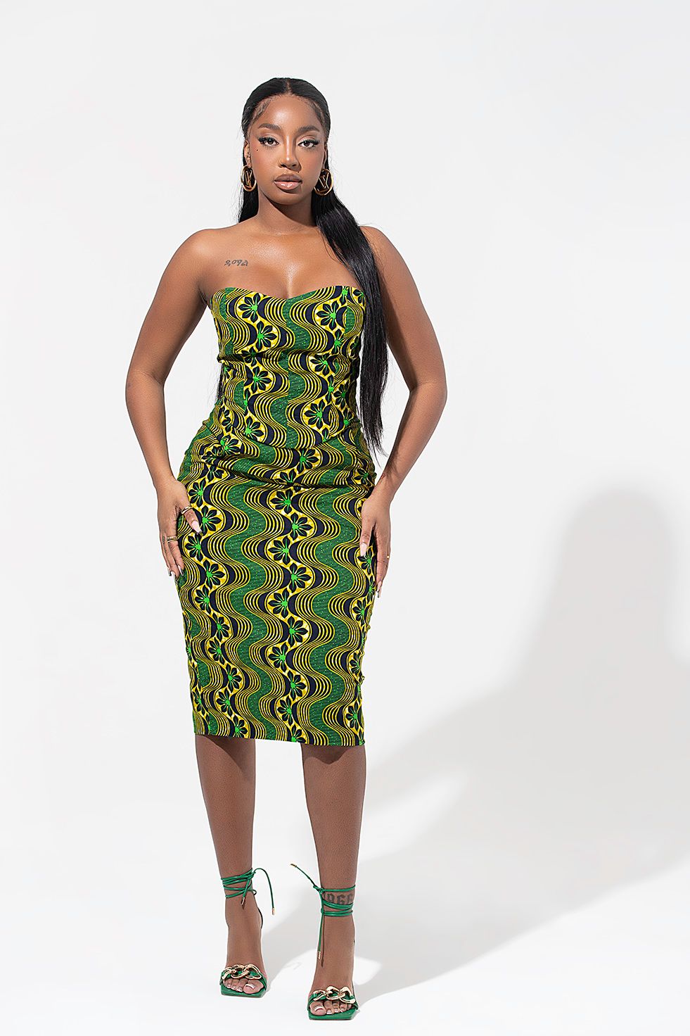 African Print Choma Midi Skirt