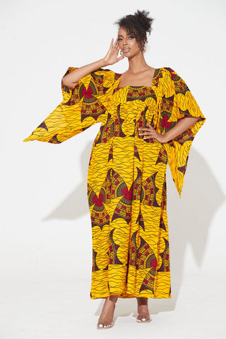 Grass-Fields Mid Lenght Dresses African Print Wendy Dress