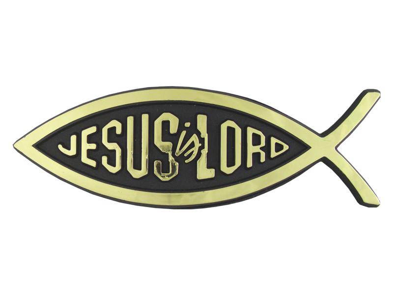 car emblem - jesus is lord (gold)