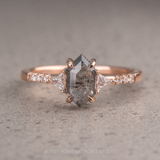 Salt and Pepper Hexagon Diamond Ring 