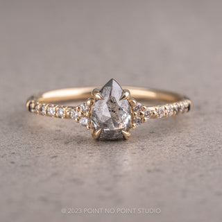 Salt and Pepper Pear Diamond Ring