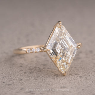 2.18 Carat Clear Lozenge Diamond Engagement Ring, Jules Setting, 14k Yellow Gold
