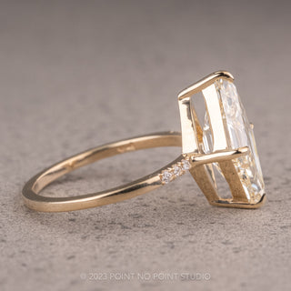 2.18 Carat Clear Lozenge Diamond Engagement Ring, Jules Setting, 14k Yellow Gold