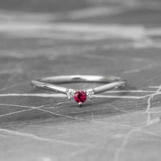 Ruby and White Diamond Wedding Band