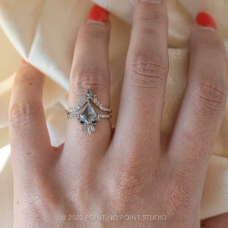 salt and pepper kite diamond ring