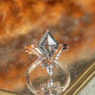 salt and pepper kite diamond engagement ring