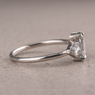 1.31 Carat Salt & Pepper Emerald Diamond Engagement Ring, Zoe Setting, 14K White Gold