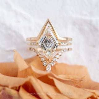 2.18 Carat Clear Lozenge Diamond Engagement Ring, Jules Setting, 14k Yellow Gold