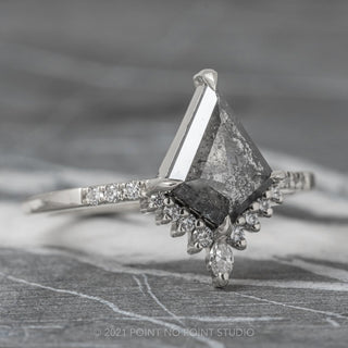 salt and pepper kite diamond ring