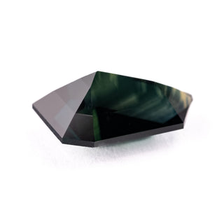 3.38 Carat Deep Green Brilliant Cut Geometric Sapphire