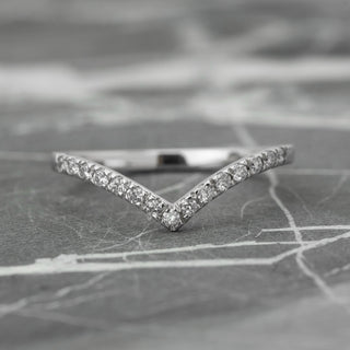 Diamond V Wedding Band