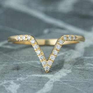 Diamond V Wedding Band