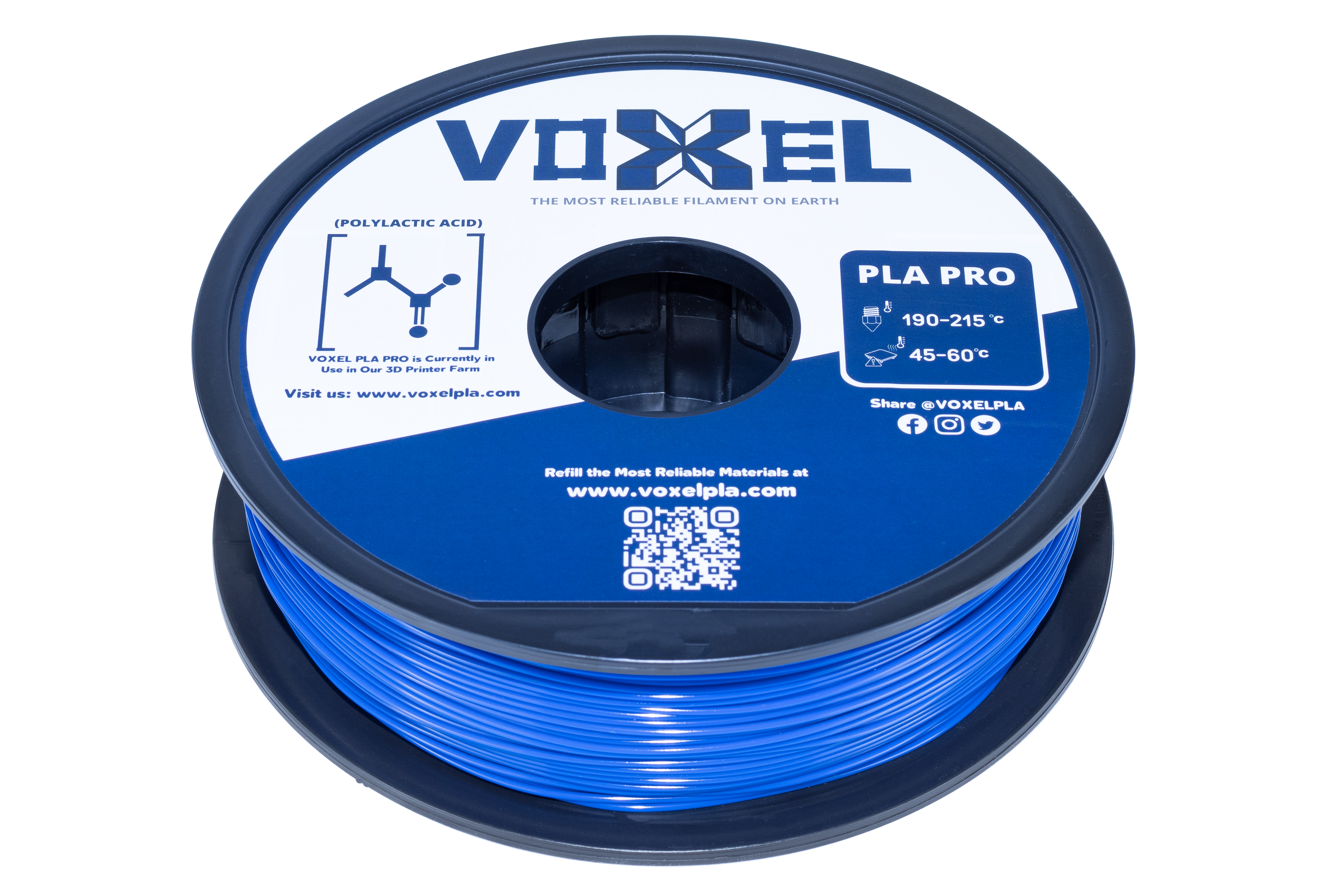 Sport sjæl Uforudsete omstændigheder VOXELPLA PLA Plus Voxel Blue Filament - $16.99 1.75mm FDM 3D Printer