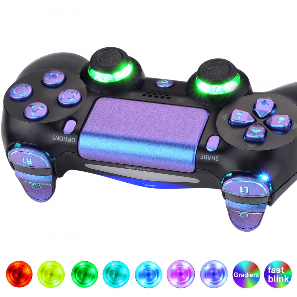 Multi-Colors Luminated Thumbstick Home Face Buttons, Cha –