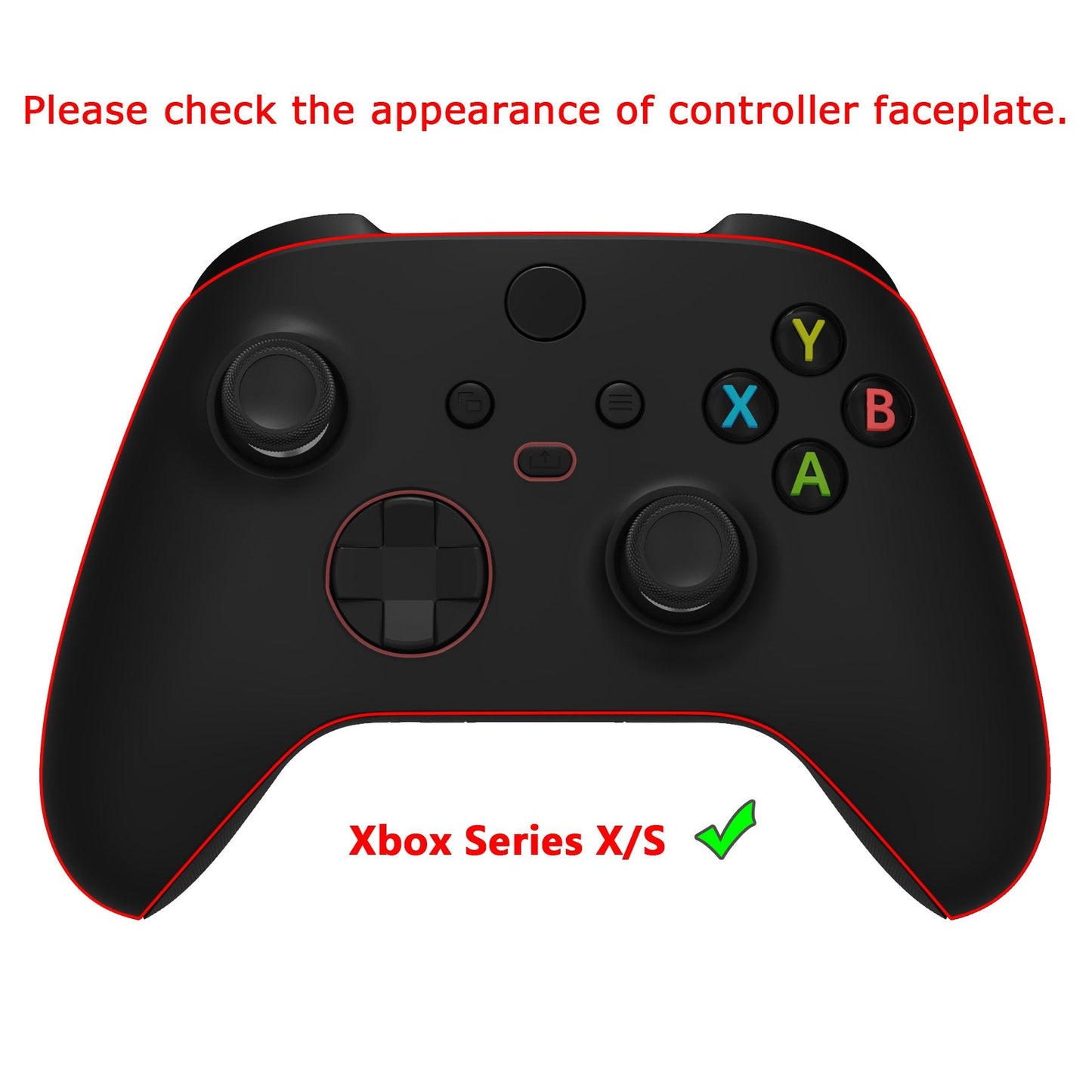 Blue Flame ASR Version Front Housing Shell with Accent Rings for Xbox Series X/S Controller, Custom Soft Touch Cover Faceplate for Xbox Core Controller Model 1914 - Controller NOT Included - YX3T105