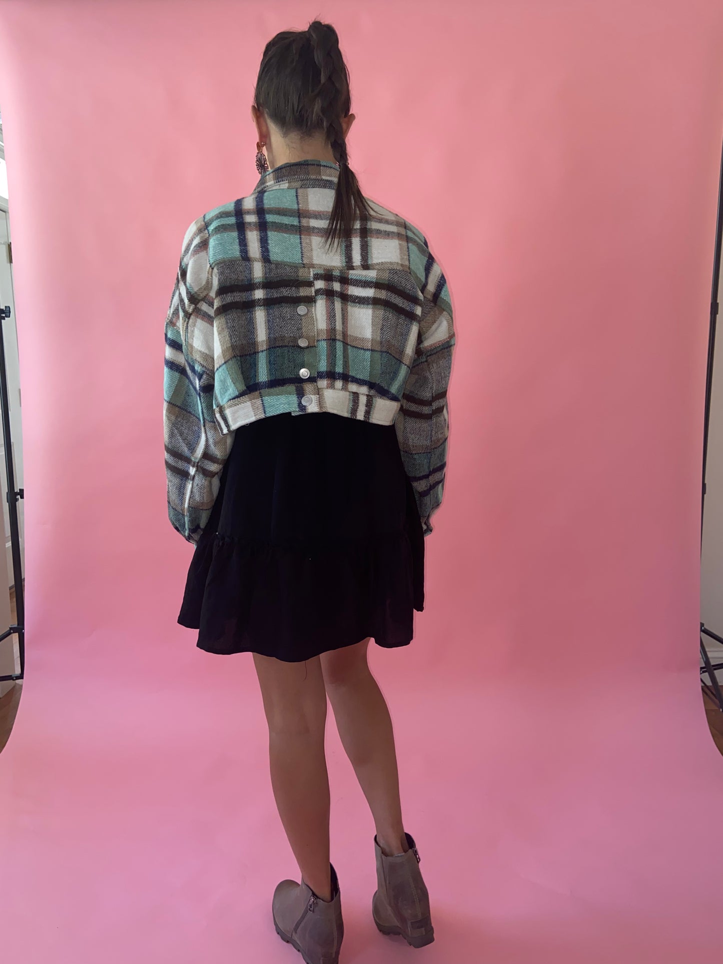 PERFECTLY PLAID CROPPED JACKET