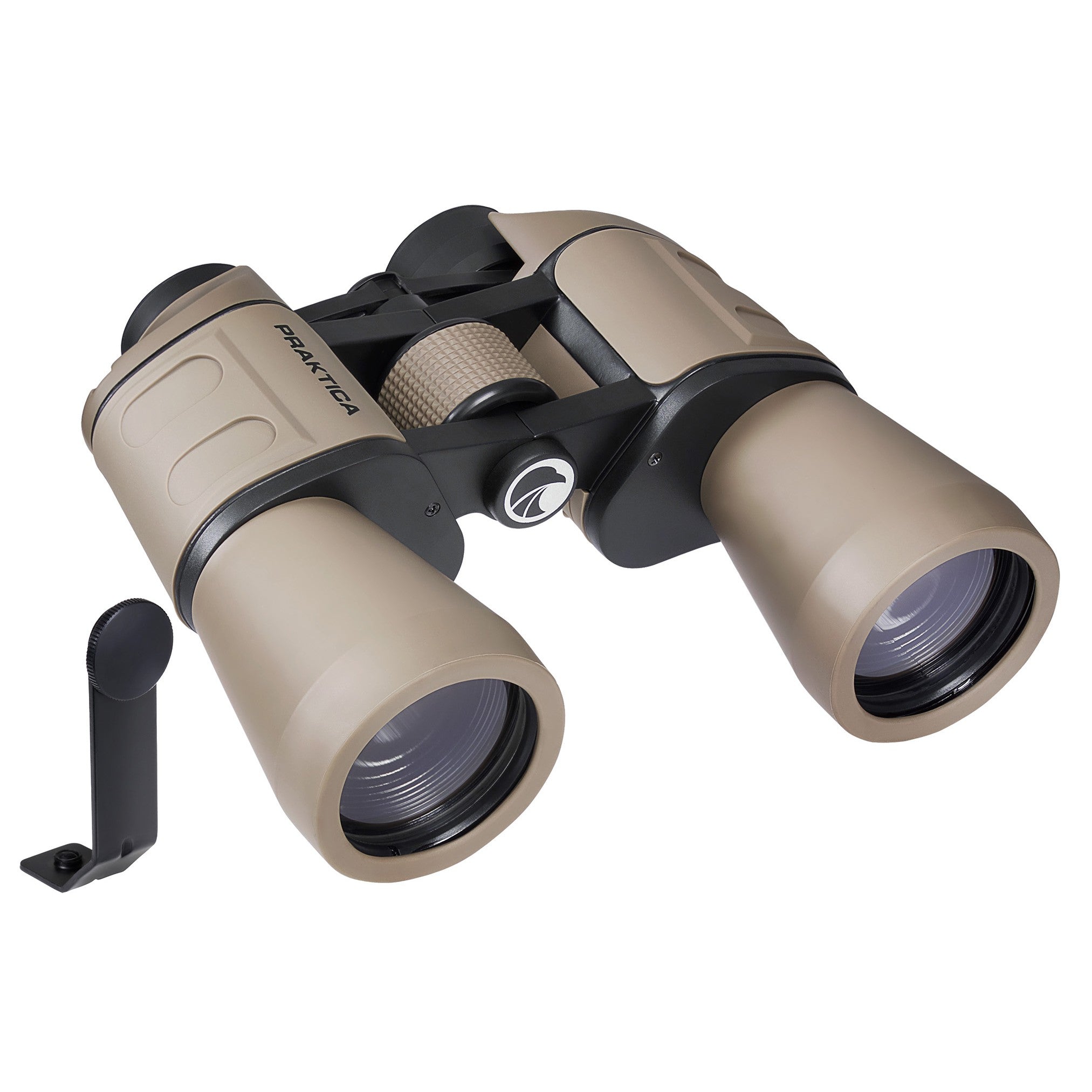 PRAKTICA Falcon 12x50mm Porro Prism Field Binoculars - Sand (Binoculars + Tripod Mount)
