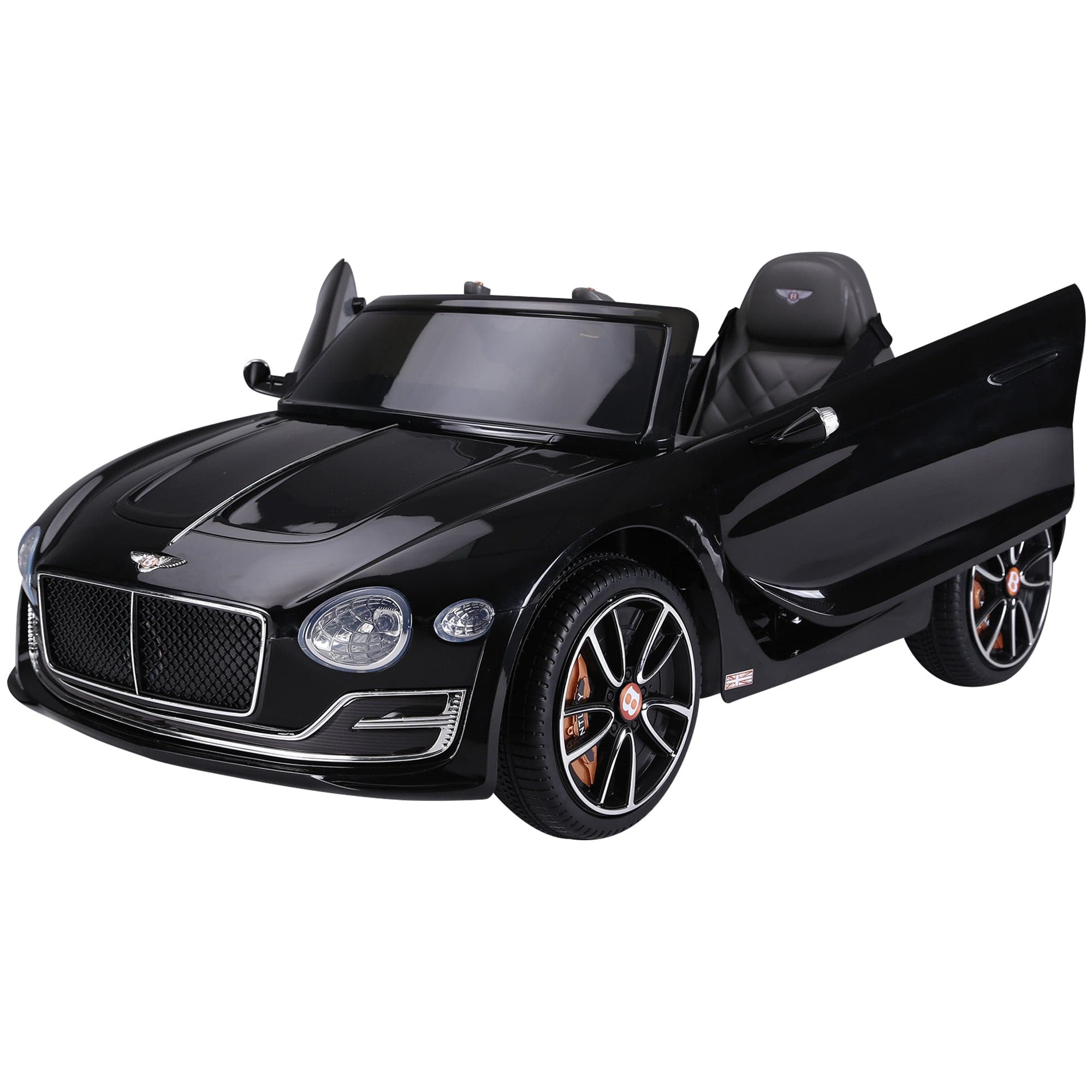 Maplin Plus Bentley GT 12V Electric Kids Ride On Toy Car with LEDs, Music & Remote Control for 3-8 Years - Black