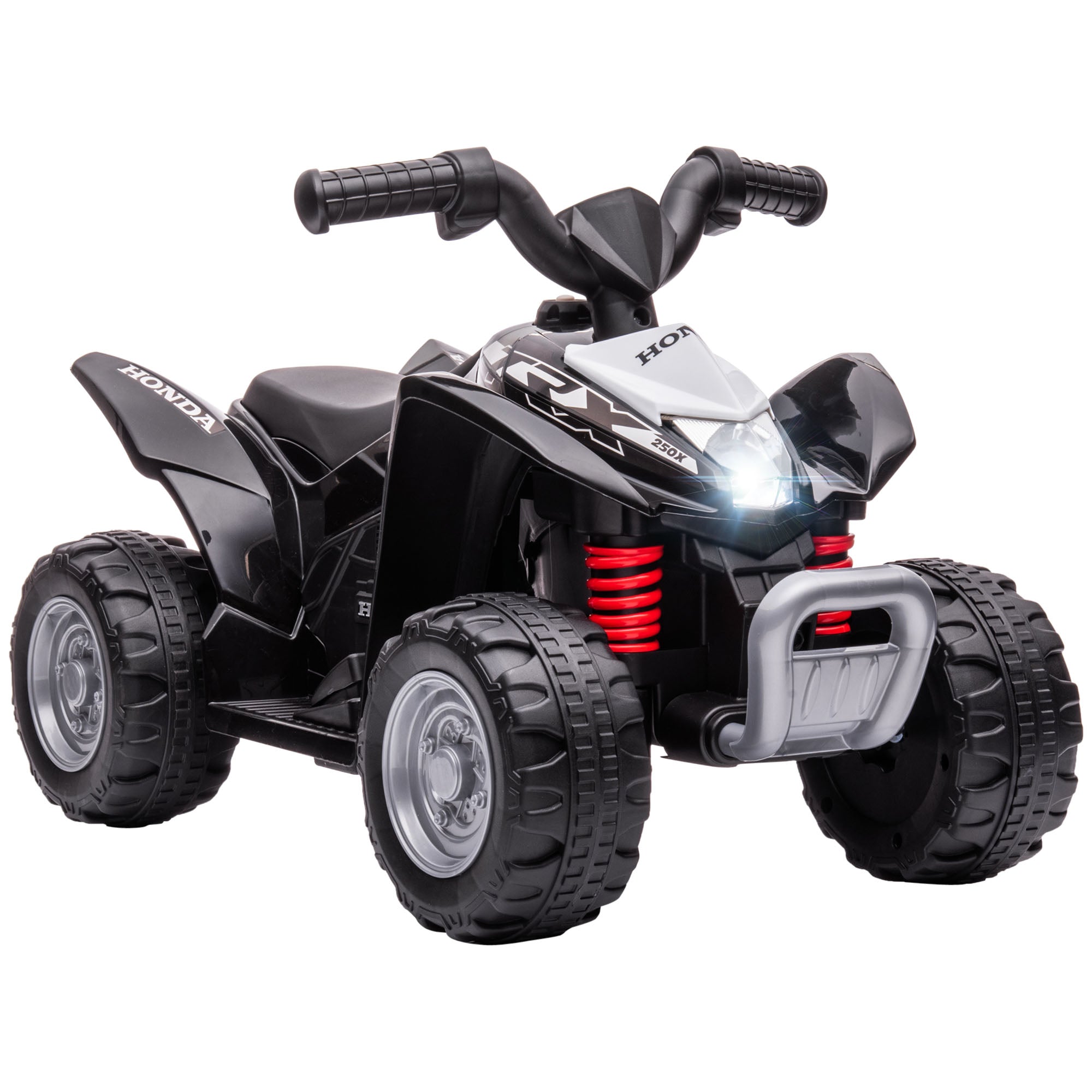 HOMCOM AIYAPLAY Honda Licensed 6V Electric Ride On Kids Toy ATV Quad Bike with LED Lights & Horn for 1.5-3 Years (Black)