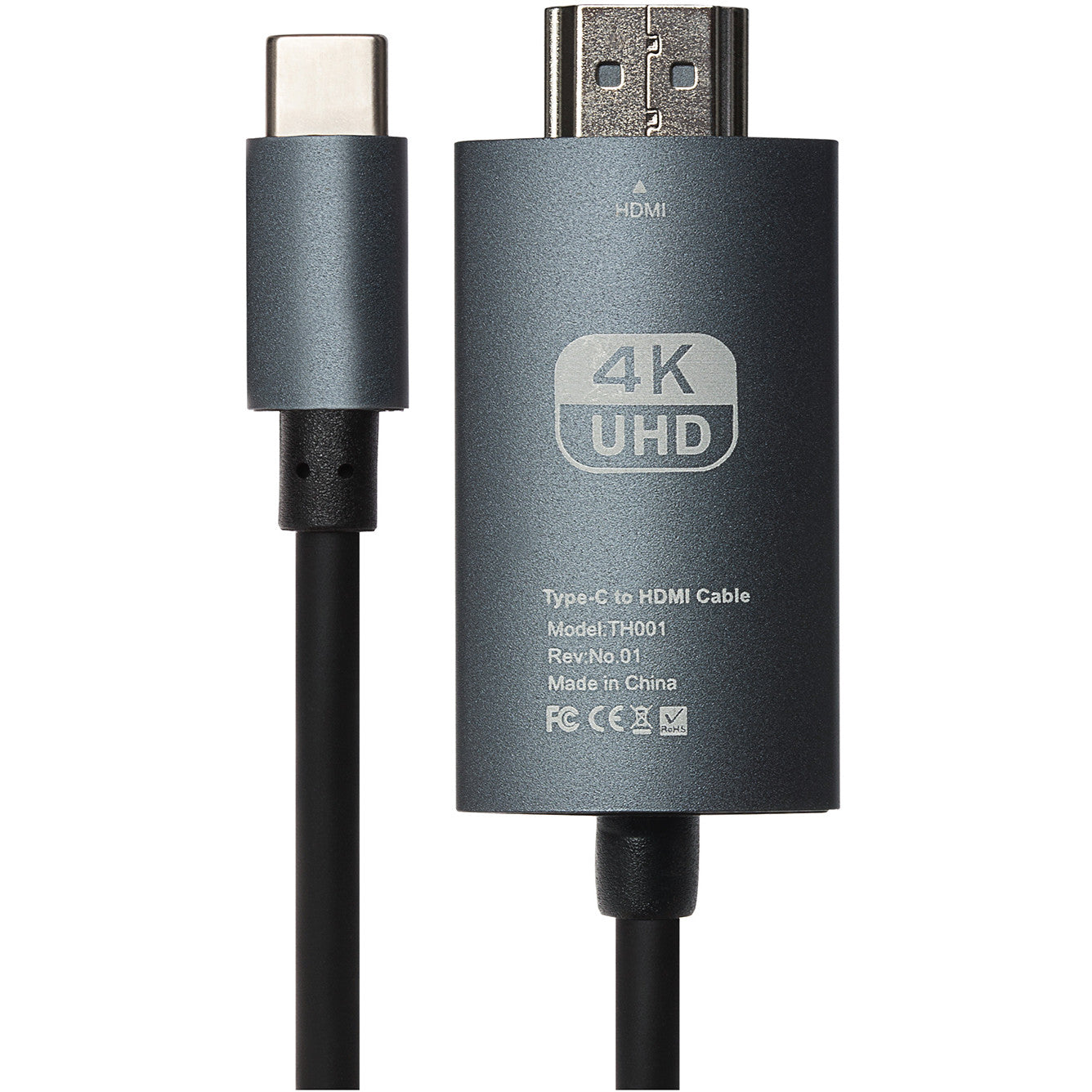 Maplin USB-C to HDMI UHD Cable Supports 4K at 60Hz - Black