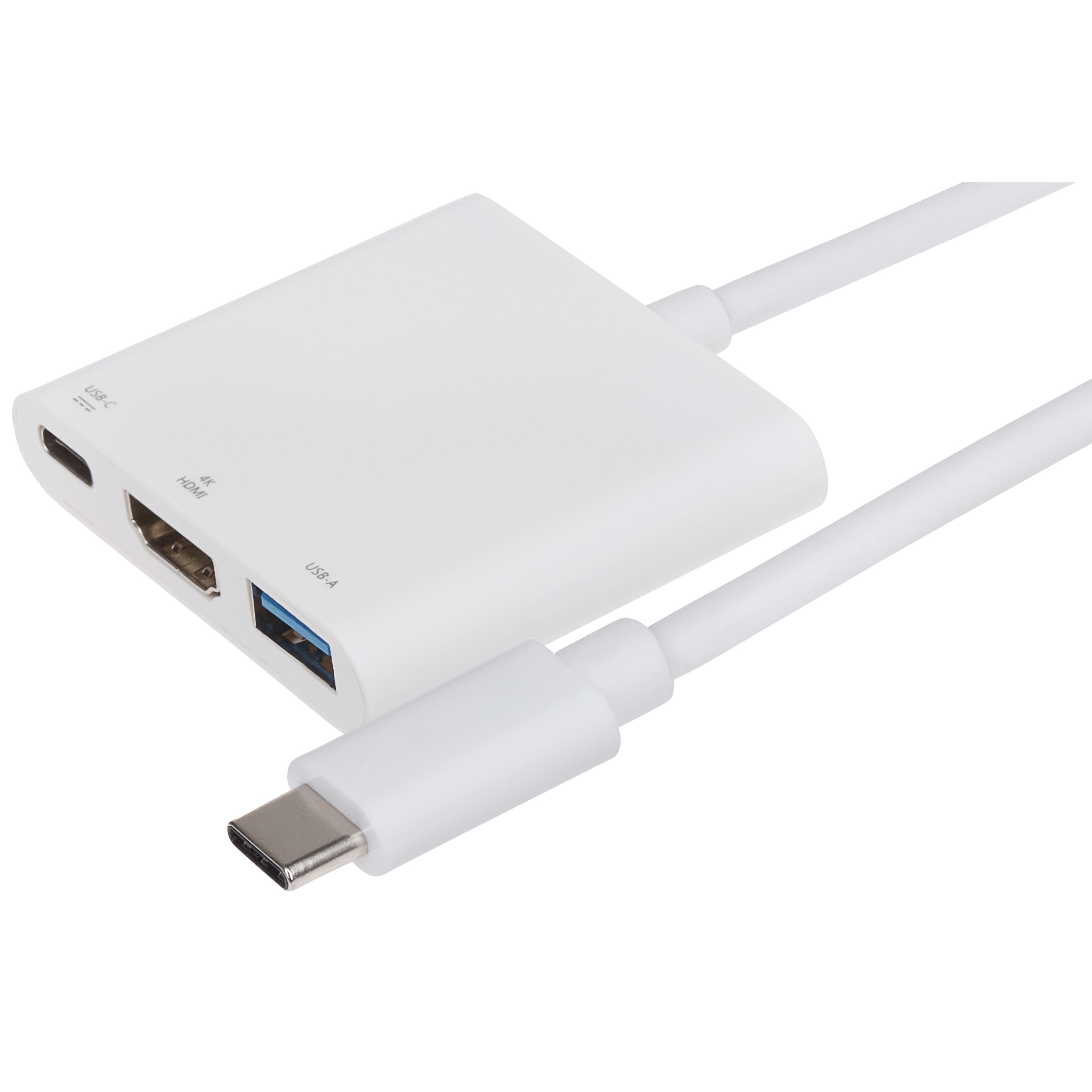 Nikkai USB-C Multiport Hub to USB-A 3.1 Gen 1 / HDMI 4K 30Hz / USB-C PD 100W - White