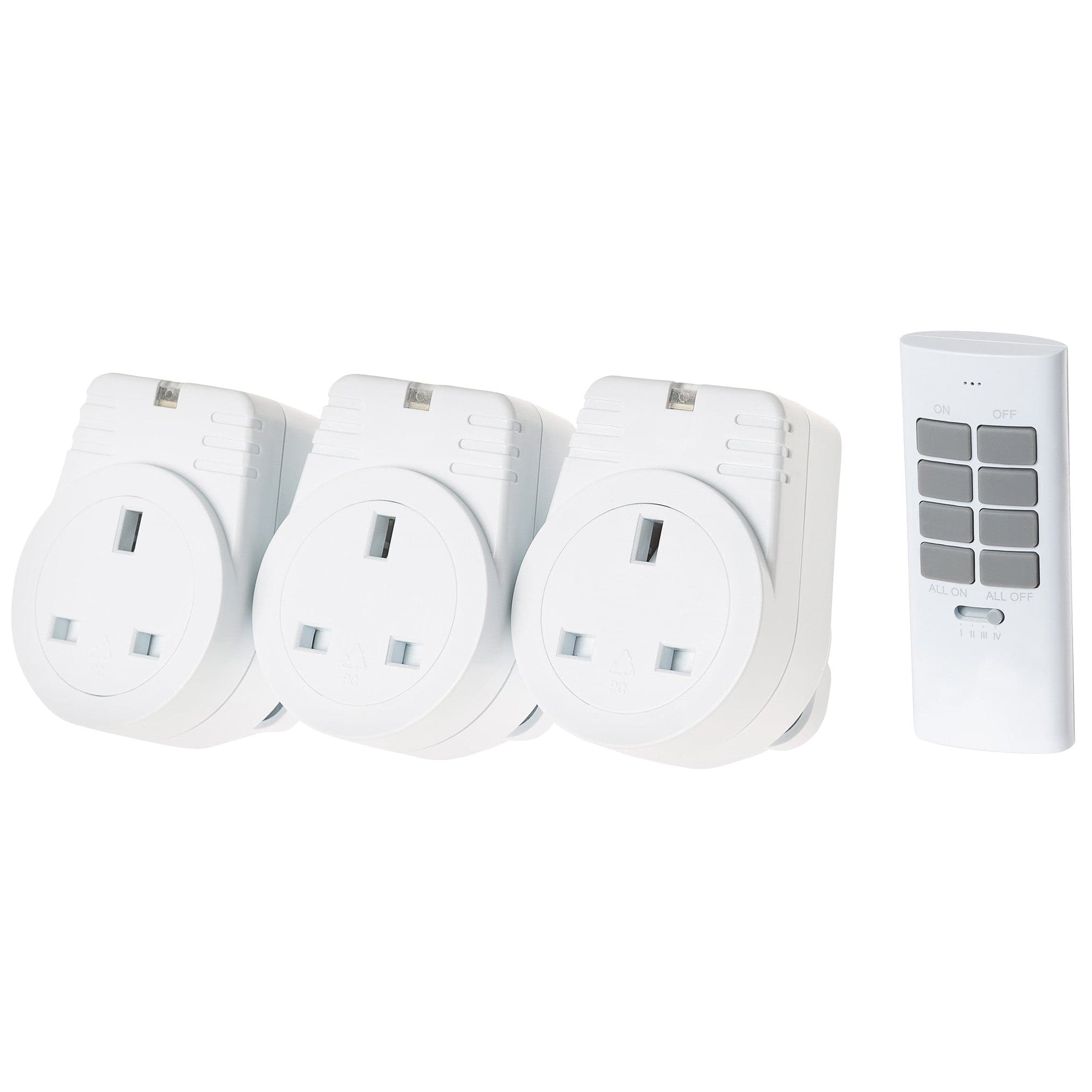 Maplin ORB RF Remote Controlled Mains Plug Sockets Set Version S2 - 3 Pack, White