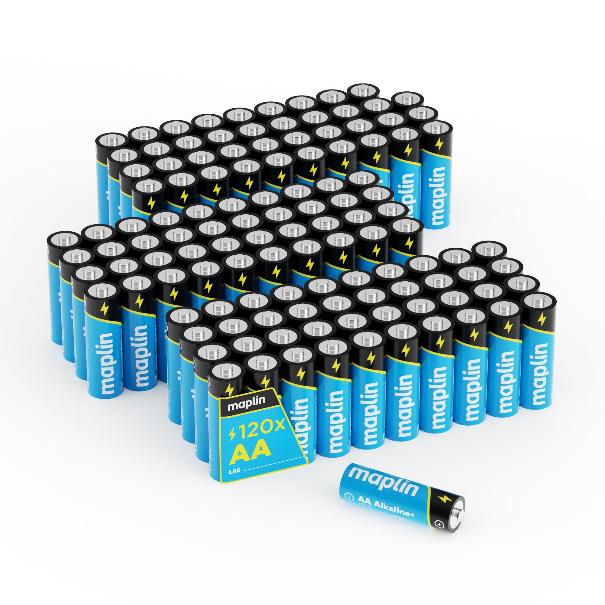Maplin AA LR6 7 Years Shelf Life High Performance 1.5V Alkaline Batteries (Pack of 120)