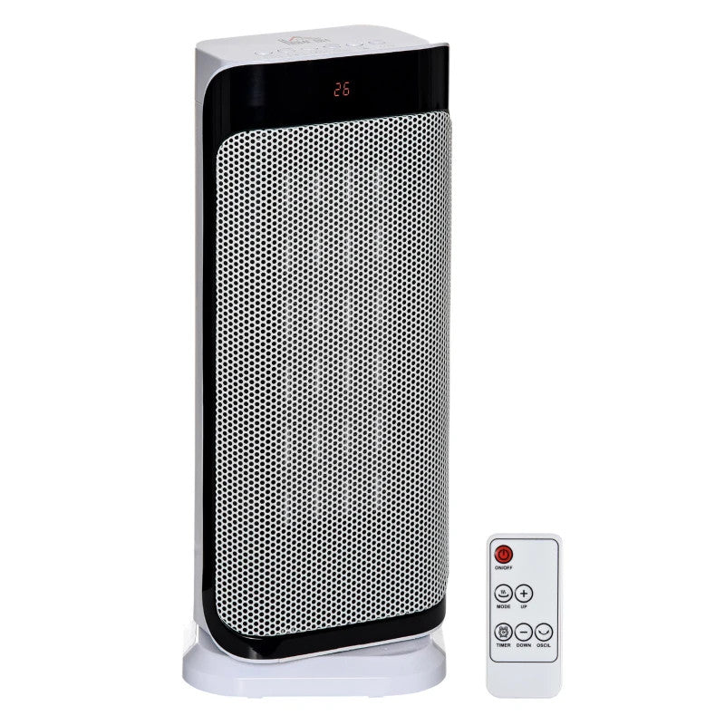 HOMCOM Portable Oscillating Ceramic Space Heater with Over Heating & Tip-Over Protection